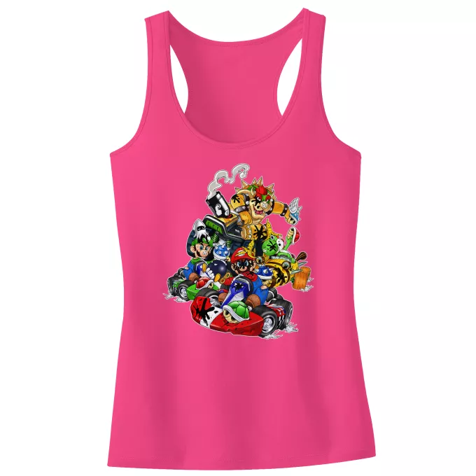 Canotte per bambine e ragazze Paoridia Mario Kart Bowser, Mario, Luigi e Yoshi