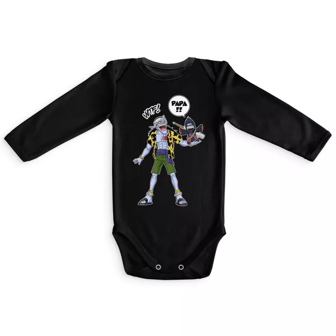 Body bébé manches longues Parodie Naruto Papa... WTF !! - Arlong, Kisame
