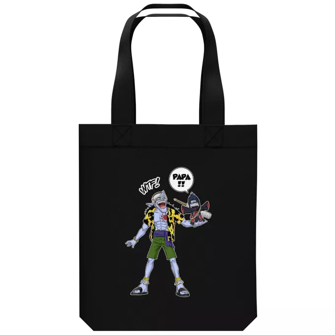 Sac Tote Bag en coton Bio Parodie Naruto Papa... WTF !! - Arlong, Kisame