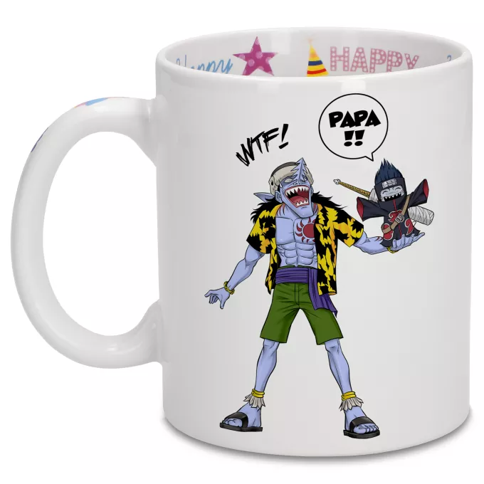 Mugs Anniversaire Parodie Naruto Papa... WTF !! - Arlong, Kisame
