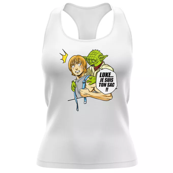 Débardeur Femme Parodie Star Wars Luke... Je suis ton sac !! - Yoda, Luke Skywalker