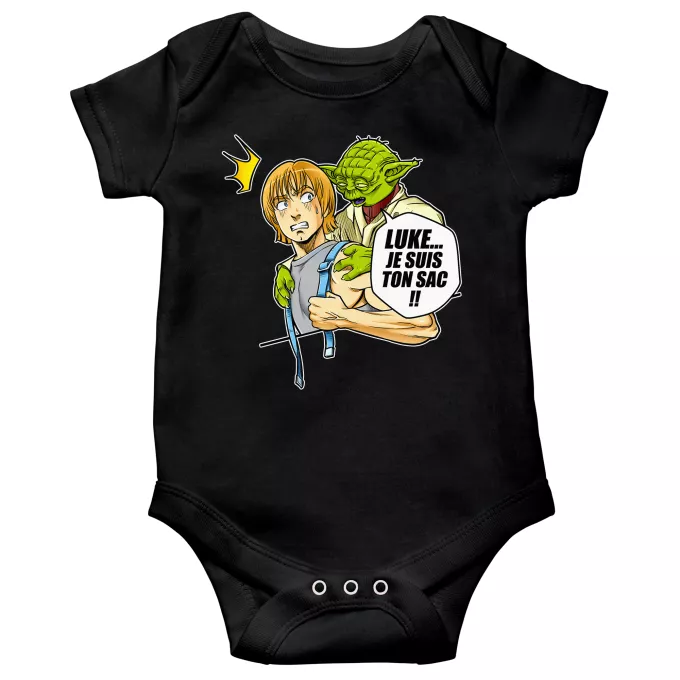 Body bébé manches courtes Parodie Star Wars Luke... Je suis ton sac !! - Yoda, Luke Skywalker