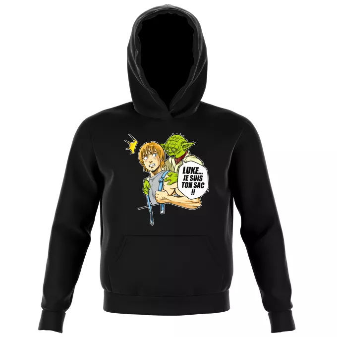 Sweat-shirts à Capuche Enfant Parodie Star Wars Luke... Je suis ton sac !! - Yoda, Luke Skywalker