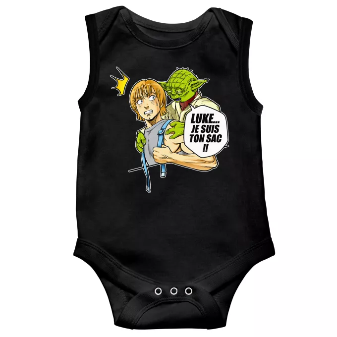 Body bébé sans manches Parodie Star Wars Luke... Je suis ton sac !! - Yoda, Luke Skywalker