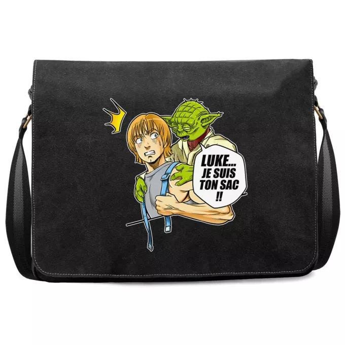 Sac à Bandoulière Premium Parodie Star Wars Luke... Je suis ton sac !! - Yoda, Luke Skywalker