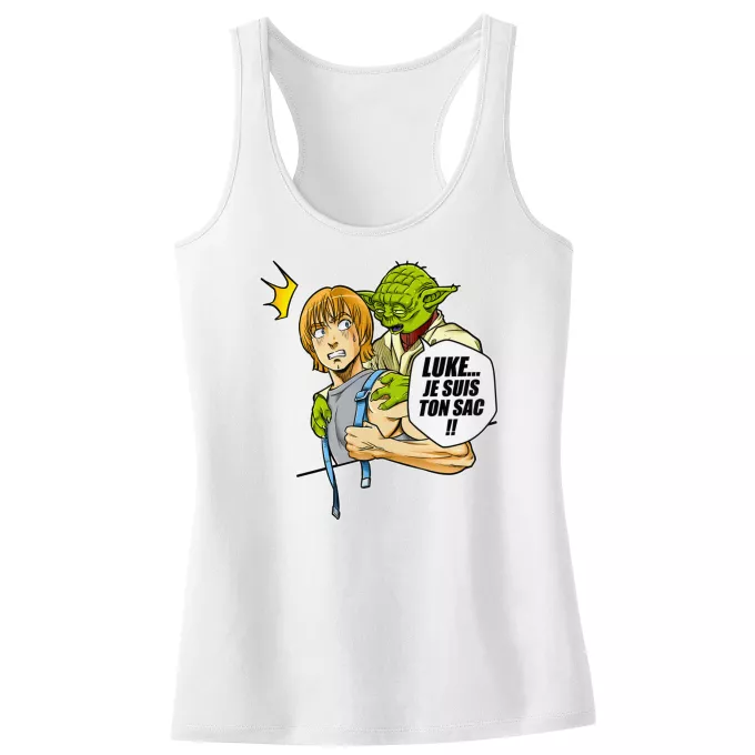 Débardeur Enfant Fille Parodie Star Wars Luke... Je suis ton sac !! - Yoda, Luke Skywalker