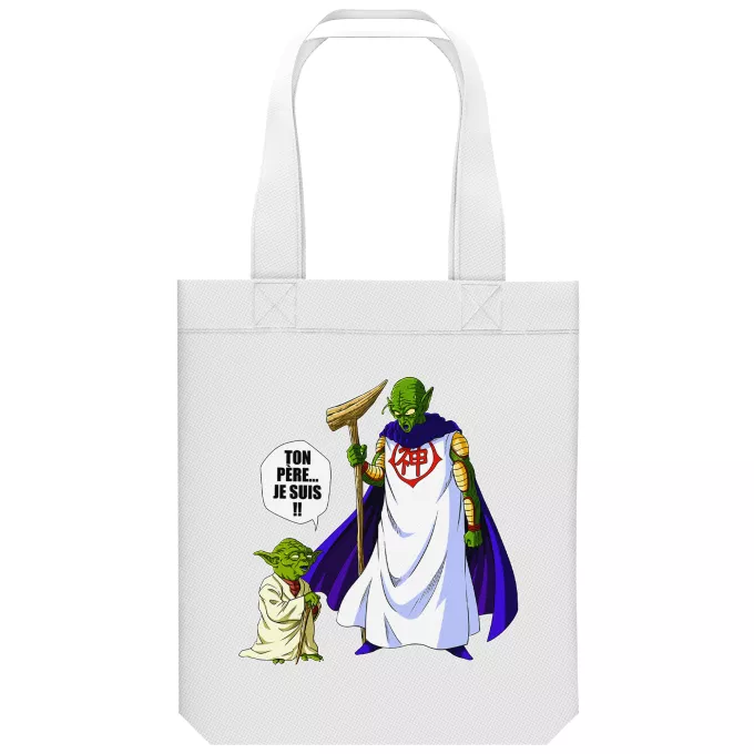 Sac Tote Bag en coton Bio Parodie Star Wars Ton père... Je suis !! - Yoda, Dieu