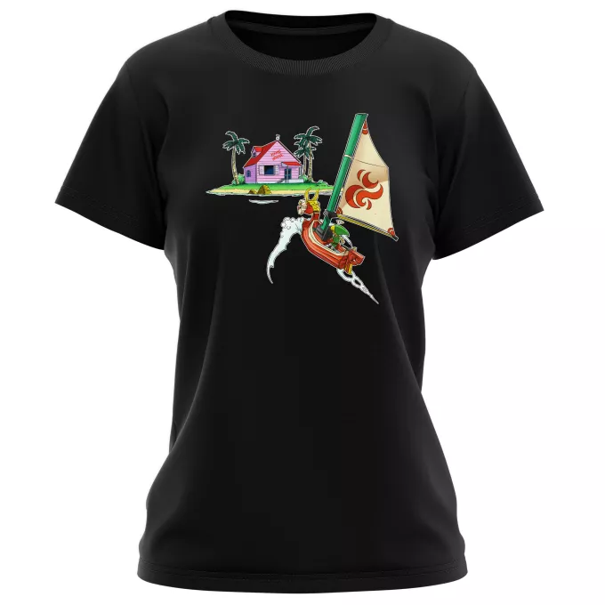 Vrouwen T-Shirts Parodie Zelda Link Wind Waker en Kame House