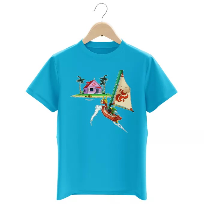 T-shirts kinderjongen Parodie Zelda Link Wind Waker en Kame House