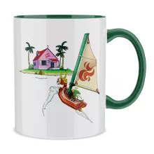 Caneca Link “Link e Casa do Kame” – Zelda de parodia