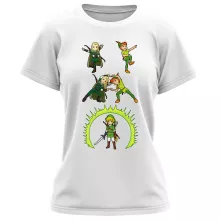 Legolas T-shirt för kvinnor “Legolas, Peter Pan och Link” – Parodi Zelda