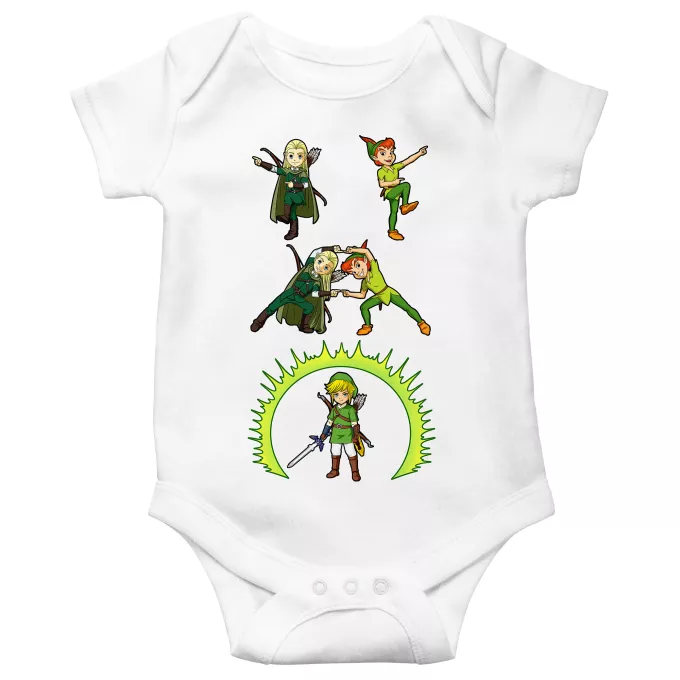 Short sleeve Baby Bodysuits Parody of Zelda Link and Legolas