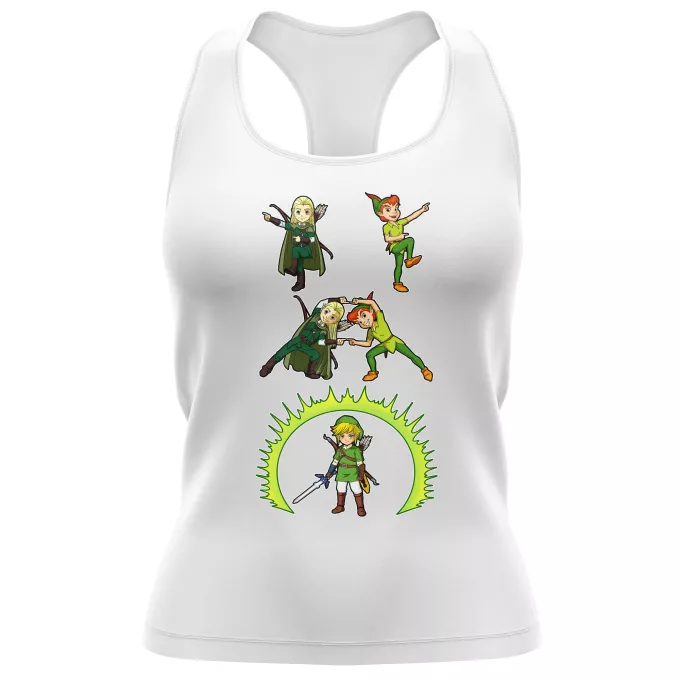 Camisolas de alças Mulheres Paródia Zelda Link e Legolas