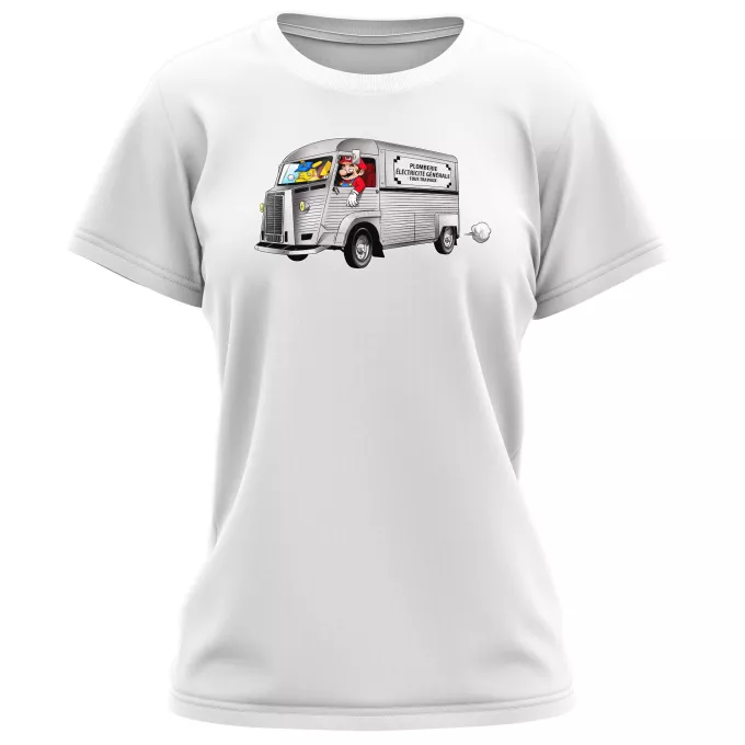 T-shirts Femmes Parodie Pokémon Une reconversion réussie... :) - Pikachu, Mario