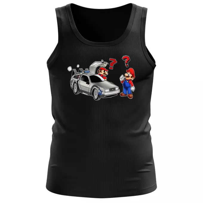 Canotte da Uomini Paoridia Super Mario Mario e La Delorean