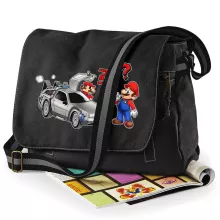 Mario Messenger Väska “Mario och Delorean” – Parodi Super Mario