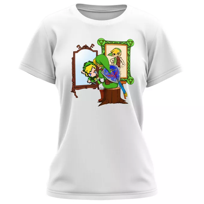 T-shirts de mulher Paródia Zelda Link - Norman Rockwell style