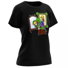 T-shirt de mulher Link “Norman Rockwell style” – Zelda de parodia