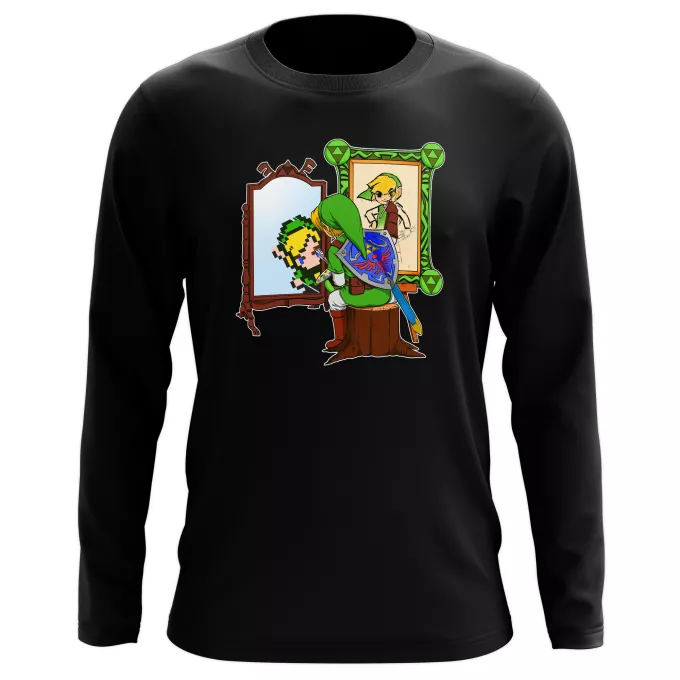 T-Shirts de manga comprida Paródia Zelda Link - Norman Rockwell style