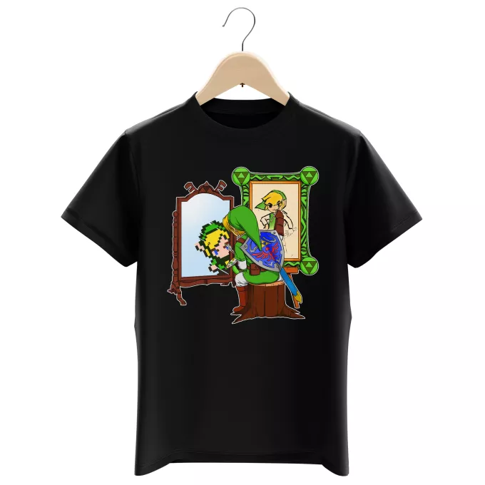 T-shirts crianças rapaz Paródia Zelda Link - Norman Rockwell style