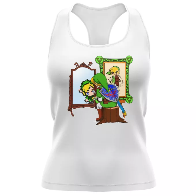 Camisolas de alças Mulheres Paródia Zelda Link - Norman Rockwell style