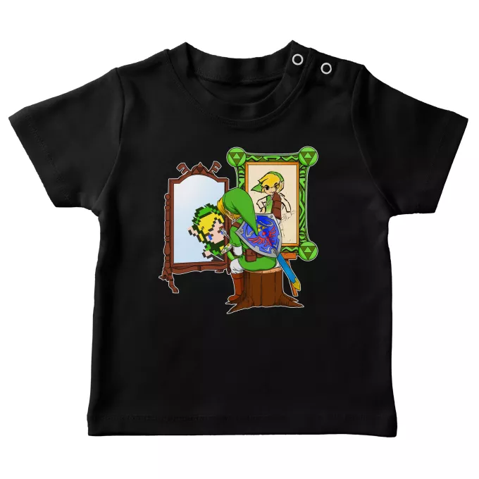 T-shirts para bebés Paródia Zelda Link - Norman Rockwell style