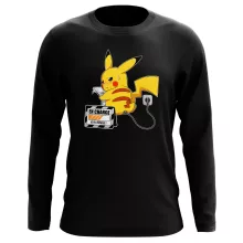 T-Shirt à manches longues Pikachu « En Charge... Ne pas déranger ! » – Parodie Pokémon