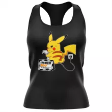 Débardeur Femme Pikachu « En Charge... Ne pas déranger ! » – Parodie Pokémon