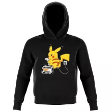 Sweat à capuche Enfant Pikachu « En Charge... Ne pas déranger ! » – Parodie Pokémon