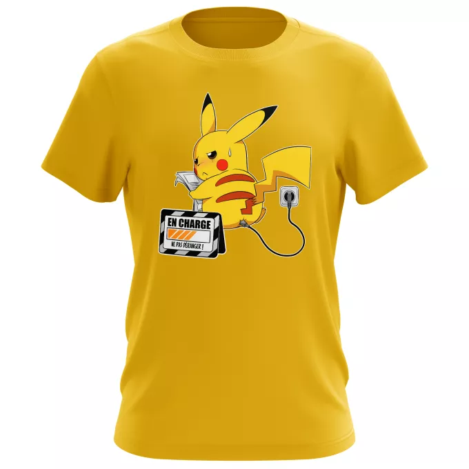 T-shirts Hommes Parodie Pokémon En Charge... Ne pas déranger ! - Pikachu