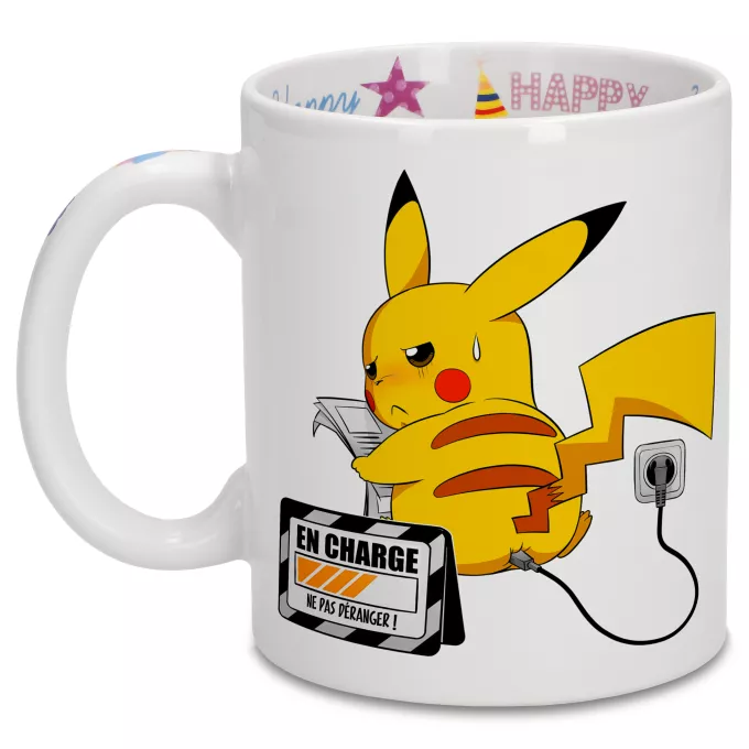 Mugs Anniversaire Parodie Pokémon En Charge... Ne pas déranger ! - Pikachu