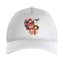 Casquette Enfant Luffy VS Titan Colossal « Viande !!!! » – Parodie One Piece