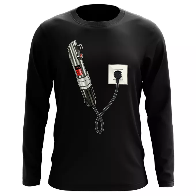 Långärmad T-Shirts Parodi Stjärnornas krig Ljussabel