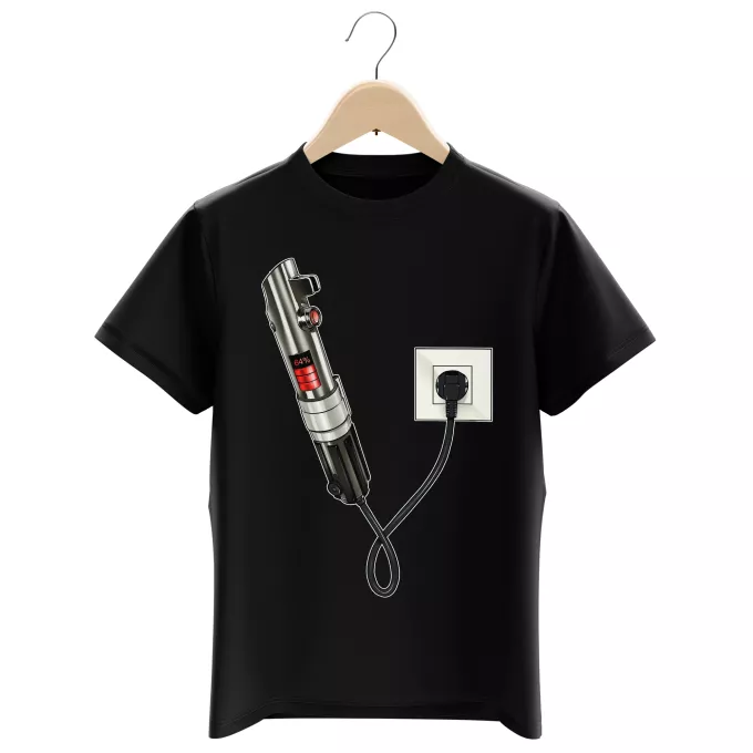 T-shirts för barn Parodi Stjärnornas krig Ljussabel