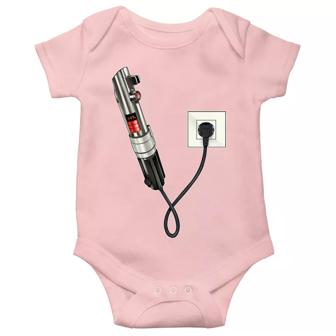 Body baby korta ärmar (flicka) Parodi Stjärnornas krig Ljussabel