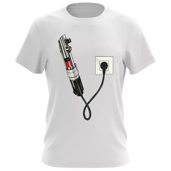 T-shirts för män Parodi Stjärnornas krig Ljussabel