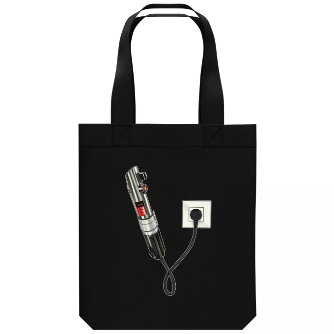 Ekologisk bomullsväska (Tote Bag) Parodi Stjärnornas krig Ljussabel
