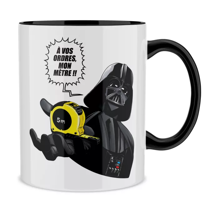 Mugs Parodie Star Wars A vos ordres, mon Mètre... !! - Dark Vador