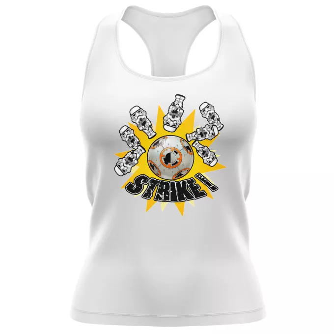 Camiseta Mujer sin mangas Parodia Star Wars BB-8 y de los Stomtroopers