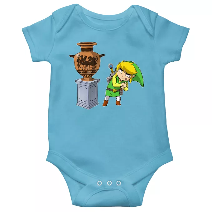 Short-sleeved baby bodysuit (boys) Parody of Zelda Link