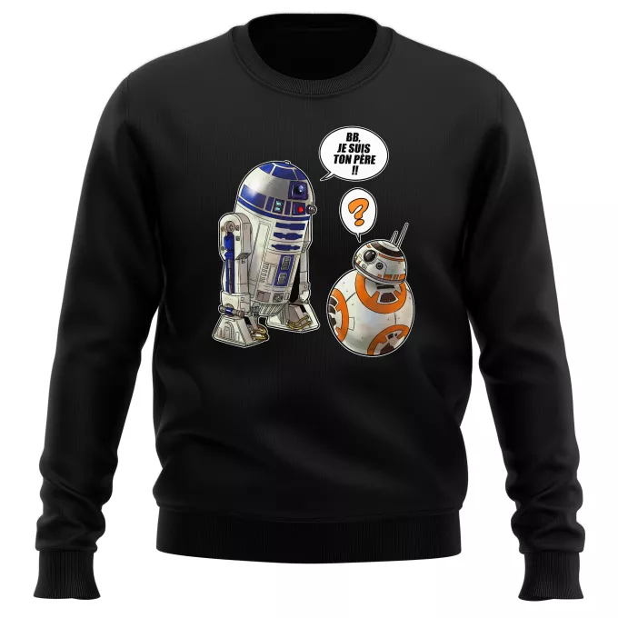 Pulls Parodie Star Wars BB, je suis ton père !! - BB-8, R2-D2
