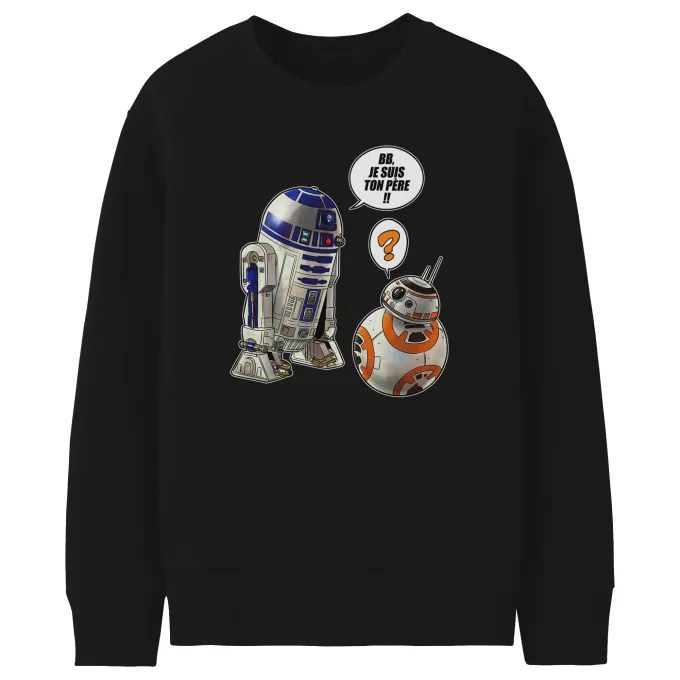 Pulls Enfants Parodie Star Wars BB, je suis ton père !! - BB-8, R2-D2