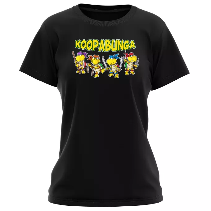 Women T-shirts Parody of Super Mario Donatello, Leonardo, Raphael, Michelangelo and Koopa Troopa