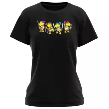 T-shirt de mulher Mario Vs Donatello “Mario Vs Donatello,Raphael, Leonardo e Michelangelo” – Super Mario de parodia