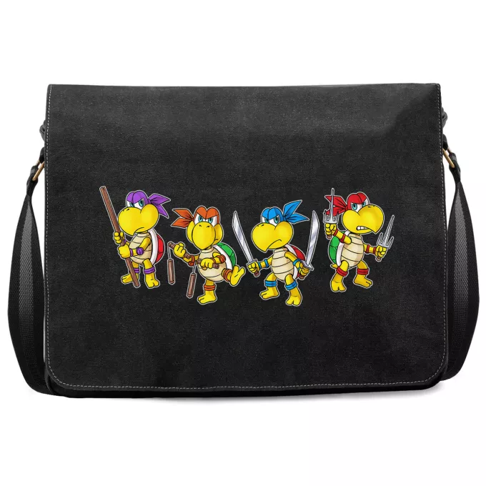 Sacos de lona Paródia Super Mario Mario Vs Donatello,Raphael, Leonardo e Michelangelo
