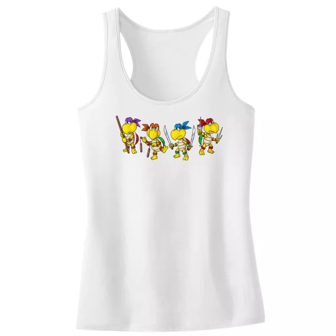 Camisolas de alças crianças raparigas Paródia Super Mario Mario Vs Donatello,Raphael, Leonardo e Michelangelo