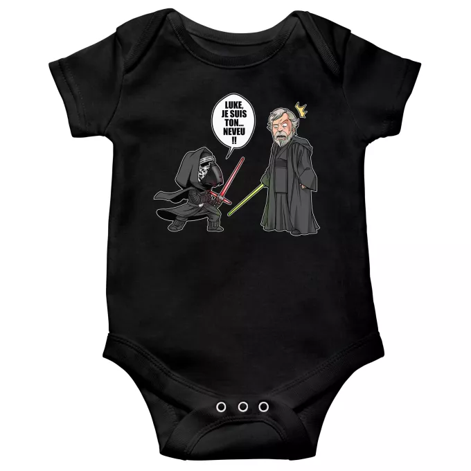 Body bébé manches courtes Parodie Star Wars Luke, je suis ton... ;) - Kylo Ren Vs Luke Skywalker