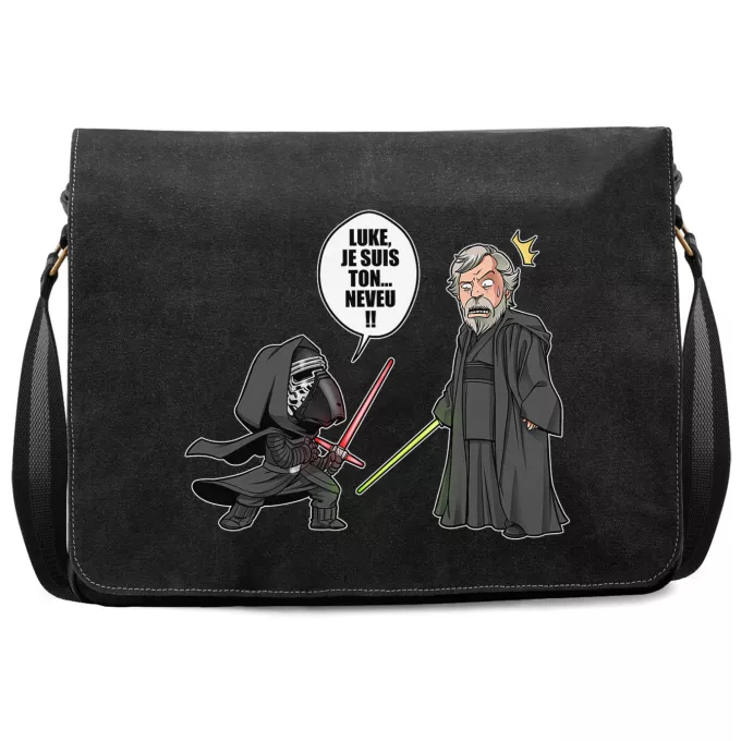 Sac à Bandoulière Premium Parodie Star Wars Luke, je suis ton... ;) - Kylo Ren Vs Luke Skywalker