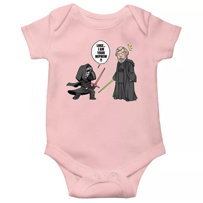 Short-sleeved baby bodysuit (Girls) Parody of Star Wars Kylo Ren And Luke Skywalker