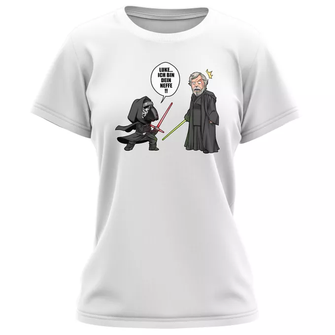Damen T-shirts Parodie auf Star Wars Kylo Ren und Luke Skywalker